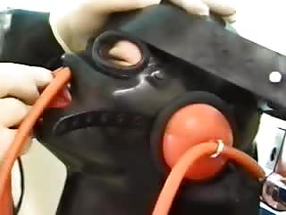Bdsm Latex Mask video: Latex Mask Nose Tubes